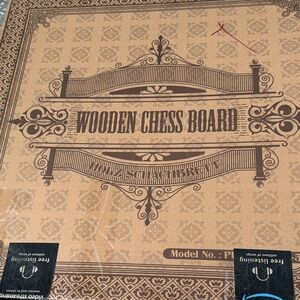 Wooden Chess Board Set - Brown - Unbranded